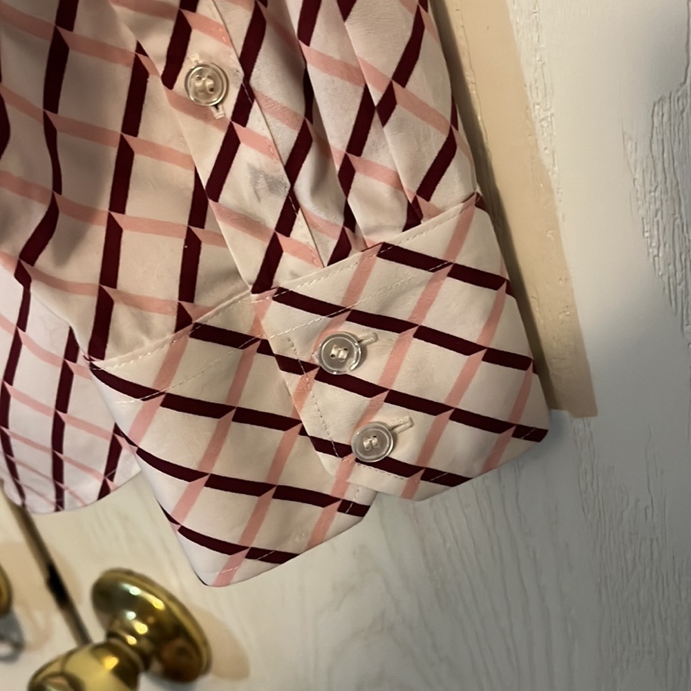 Talbots Button Front L/S Print Blouse - image 4